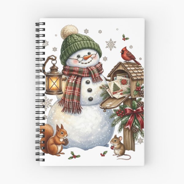 Item preview, Vintage Snowman with Woodland Animals and Christmas Lantern T-Shirt designed and sold by designwiss.