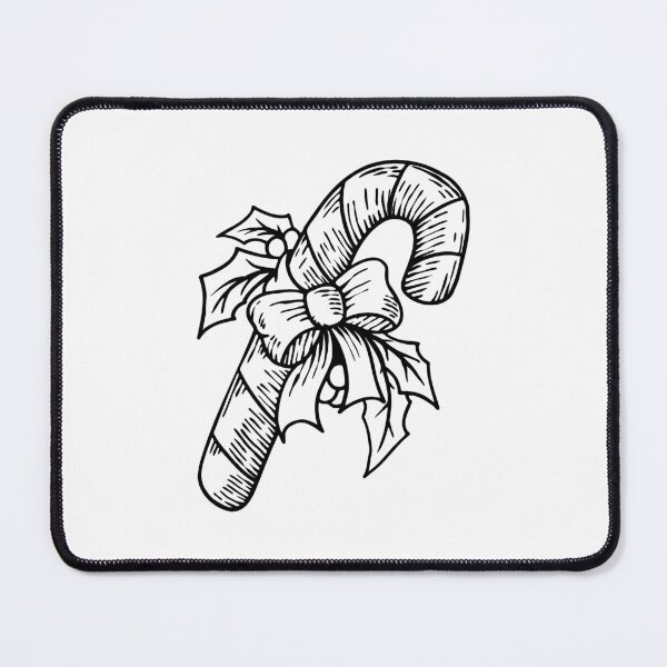 Item preview, Black Vintage Christmas Candy Cane Design designed and sold by pattern-archive.