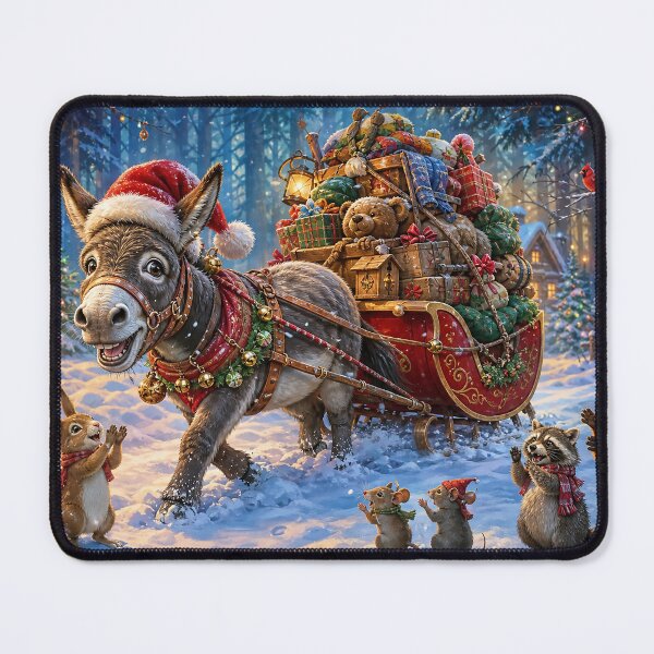 Item preview, Cute Christmas Donkey Pulling a Sleigh Full of Presents designed and sold by acceleratorhams.