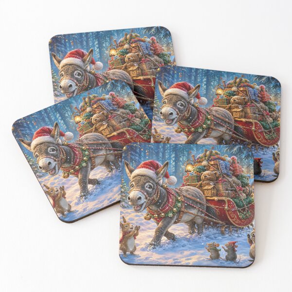 Item preview, Cute Christmas Donkey Pulling a Sleigh Full of Presents designed and sold by acceleratorhams.