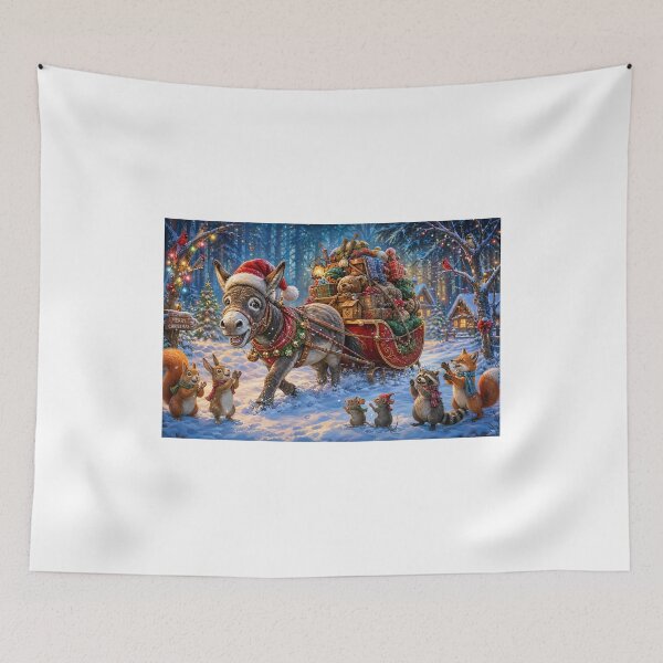 Item preview, Cute Christmas Donkey Pulling a Sleigh Full of Presents designed and sold by acceleratorhams.