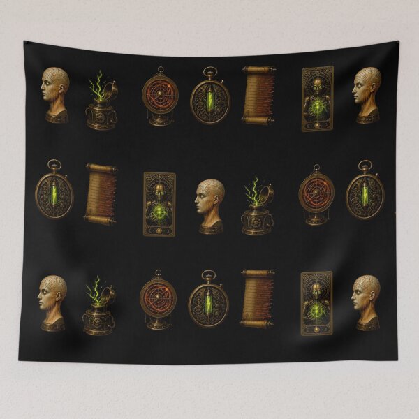 Item preview, Steampunk Cyber Occult Grid designed and sold by LazyDayzCo.