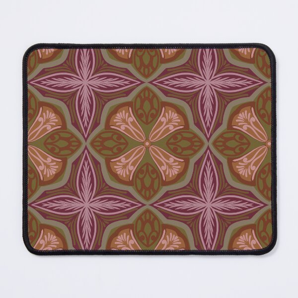 Item preview, Dusty Rose & Olive Botanical Mosaic | Vintage Floral Tile Pattern designed and sold by Rukhscreations.