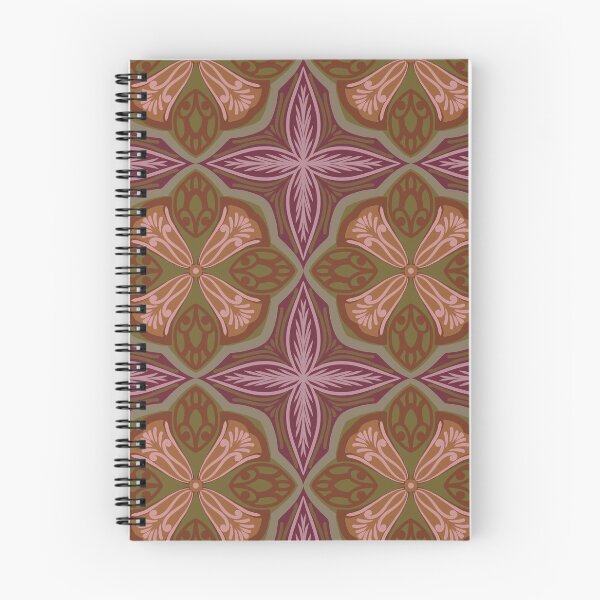 Item preview, Dusty Rose & Olive Botanical Mosaic | Vintage Floral Tile Pattern designed and sold by Rukhscreations.