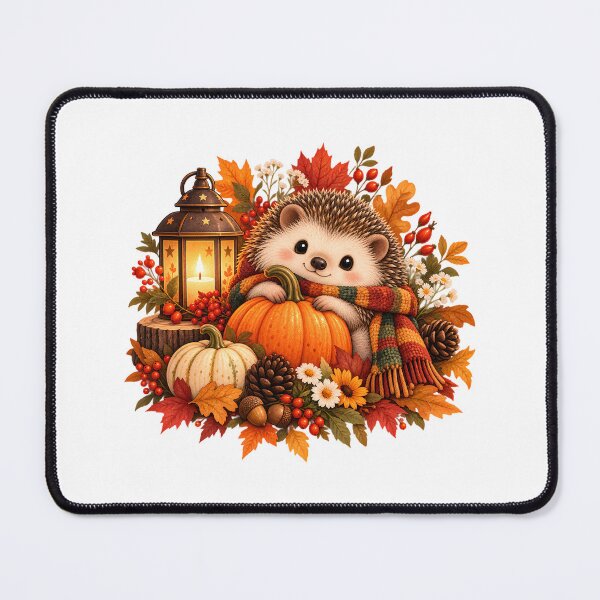 Artikelvorschau, Gemütlicher Igel mit Kürbis – Niedliche Herbstwald-Kunst entworfen und verkauft von BLUEFOX05.
