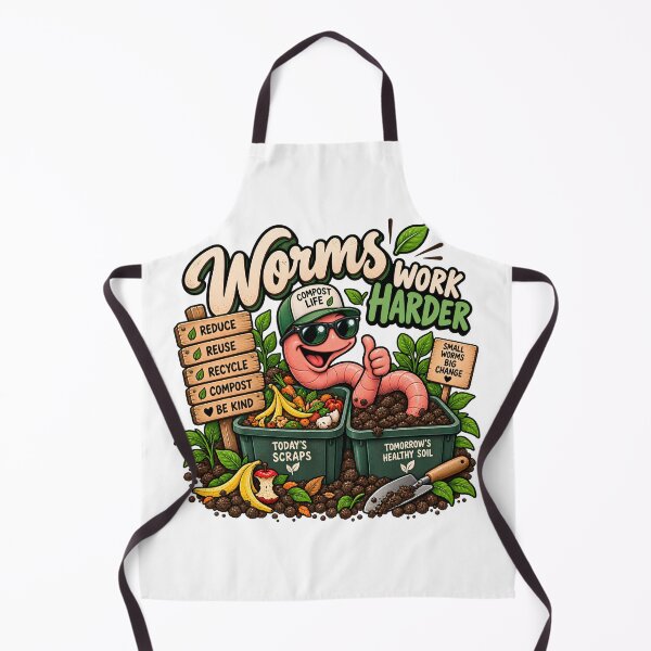 Item preview, Worms Work Harder Funny Compost Life Gardening Humor designed and sold by FindYouByZ.