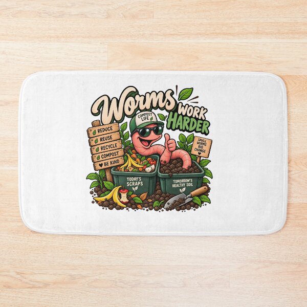 Item preview, Worms Work Harder Funny Compost Life Gardening Humor designed and sold by FindYouByZ.