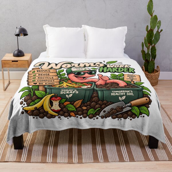 Item preview, Worms Work Harder Funny Compost Life Gardening Humor designed and sold by FindYouByZ.