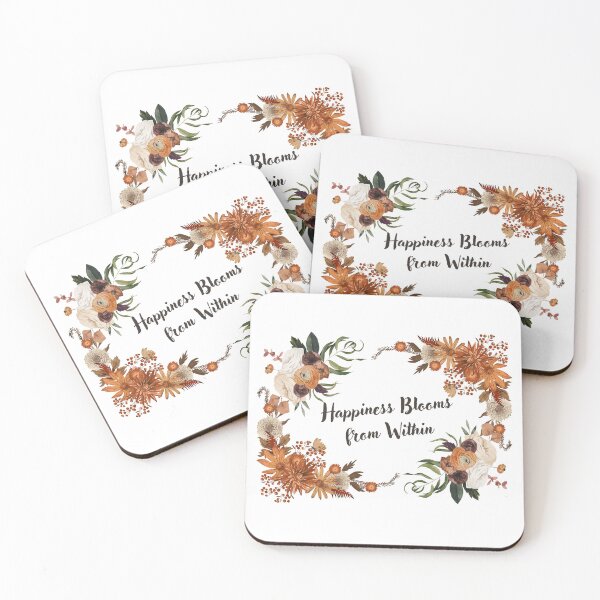 Item preview, Happiness Blooms From Within Floral Quote designed and sold by manexus.