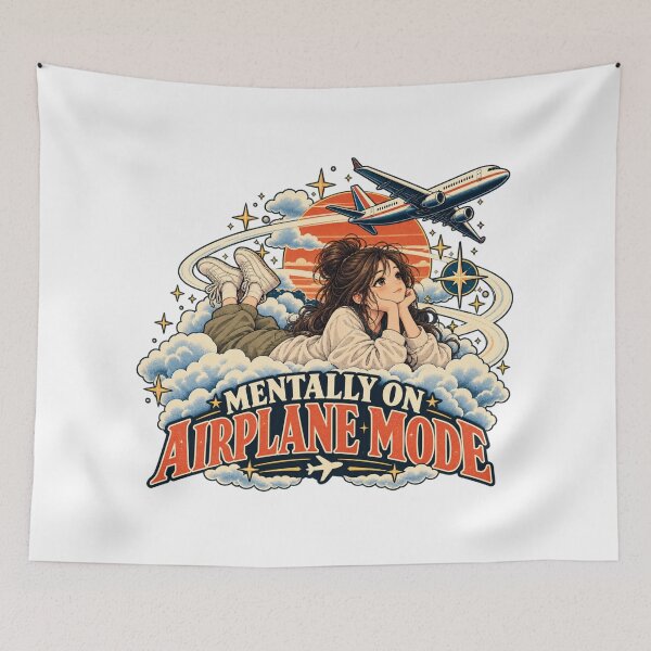 Item preview, Mentally On Airplane Mode Anime Aviation Retro designed and sold by selvashop.