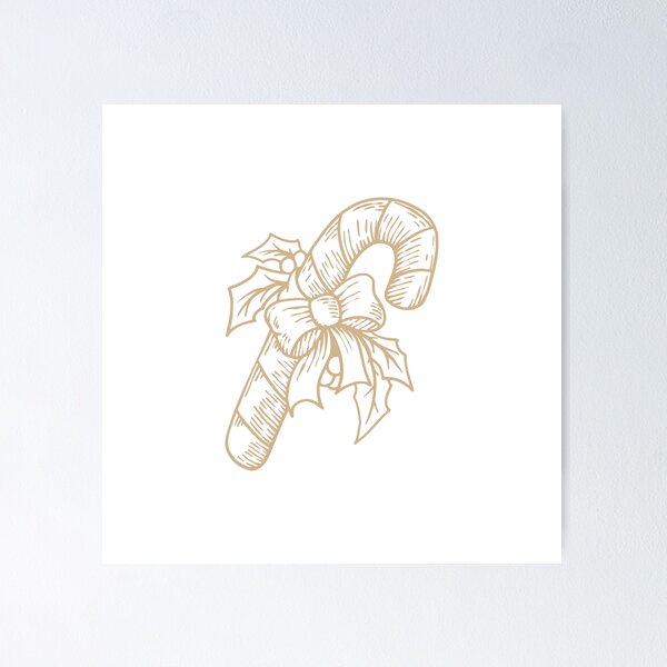 Item preview, Tan Vintage Christmas Candy Cane Design designed and sold by pattern-archive.