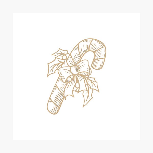 Item preview, Tan Vintage Christmas Candy Cane Design designed and sold by pattern-archive.