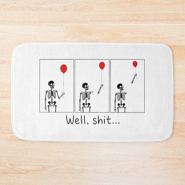 Item preview, Skeleton Loses Balloon Funny Comic Art designed and sold by OlyvieArt.
