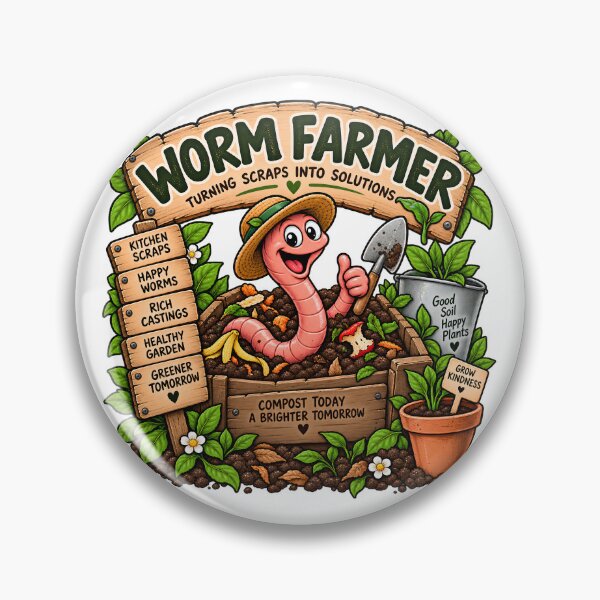 Item preview, Worm Farmer Turning Scraps Into Solutions Organic Gardening designed and sold by FindYouByZ.