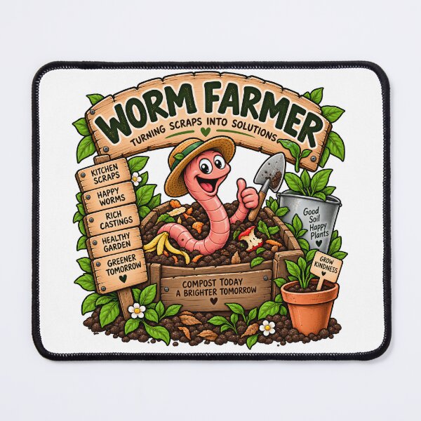 Item preview, Worm Farmer Turning Scraps Into Solutions Organic Gardening designed and sold by FindYouByZ.