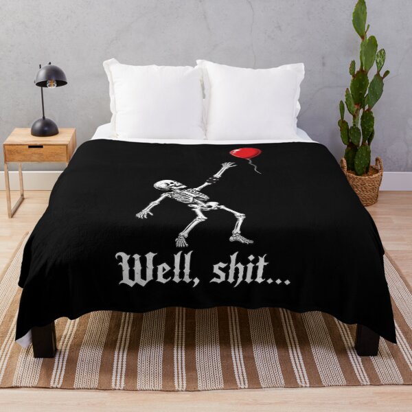 Item preview, Skeleton Reaching For Red Balloon Well Shit Design designed and sold by OlyvieArt.