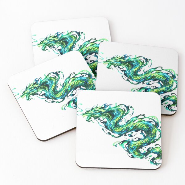 Item preview, Emerald Spirit Dragon: Flowing Neon Serpent Tee designed and sold by A Light Worker.