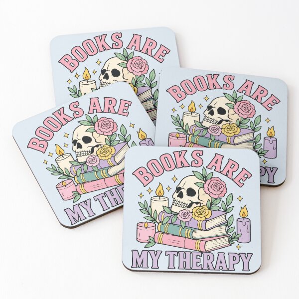Item preview, Books are My Therapy Skull, flowers, Candles and Books  designed and sold by BrownHorse90s.