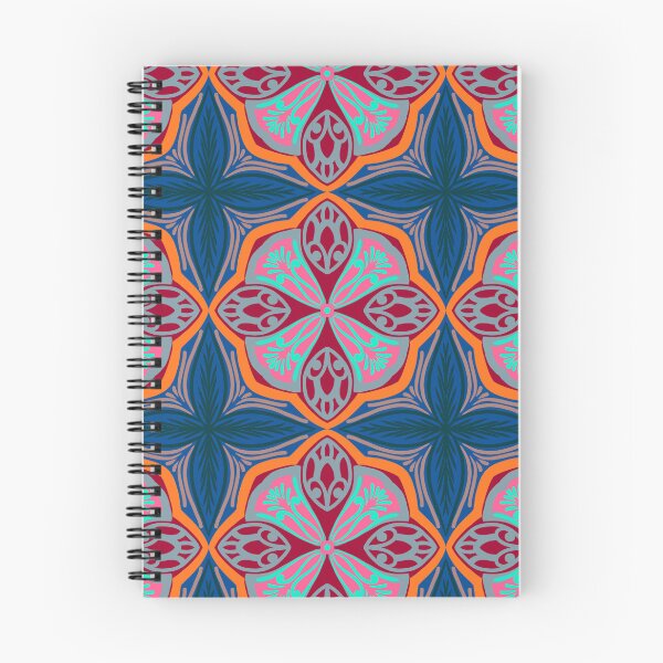 Item preview, Vibrant Coral & Turquoise Mosaic | Bohemian Geometric Floral Pattern designed and sold by Rukhscreations.