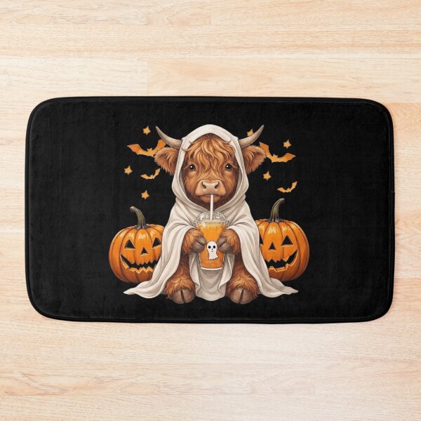 Item preview, Cute Halloween Highland Cow Witch – Spooky Pumpkin Moon designed and sold by Anime  ⭐⭐⭐⭐⭐.