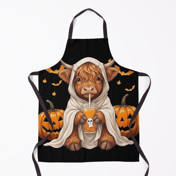 Item preview, Cute Halloween Highland Cow Witch – Spooky Pumpkin Moon designed and sold by Anime  ⭐⭐⭐⭐⭐.