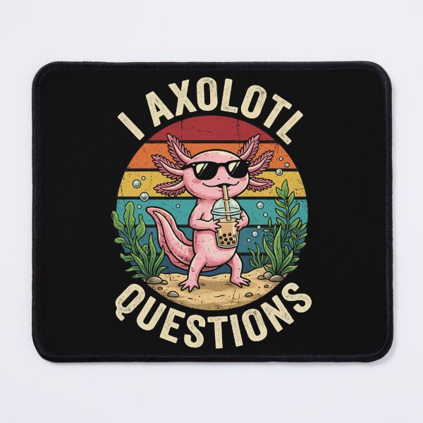 Item preview, I Axolotl Questions Funny Boba Tea designed and sold by NoeValdric.