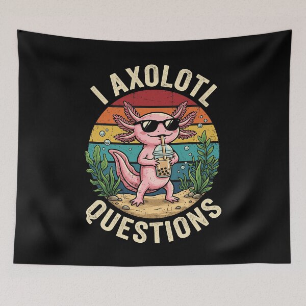 Item preview, I Axolotl Questions Funny Boba Tea designed and sold by NoeValdric.