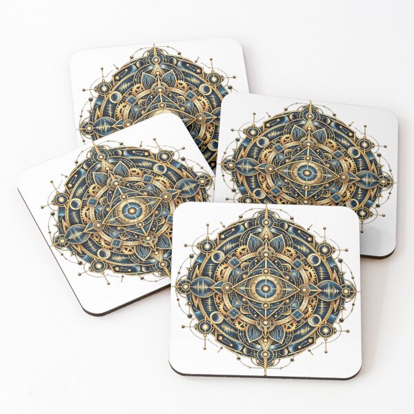 Item preview, Machine Mandala: Gold Techno Sacred Geometry Tee designed and sold by A Light Worker.