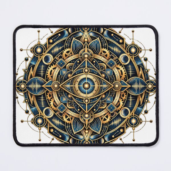 Item preview, Machine Mandala: Gold Techno Sacred Geometry Tee designed and sold by A Light Worker.
