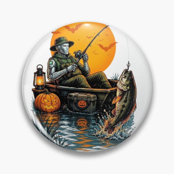 Item preview, pooky Fisherman, Bass & Full Moon Fishing Design designed and sold by CKADigital.