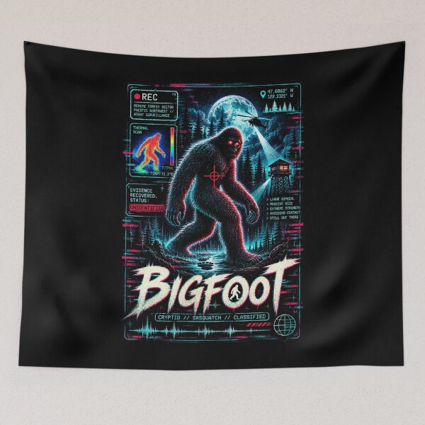Item preview, Bigfoot – Cyber Glitch Cryptid Sighting designed and sold by JupiterGlitchEmpire.
