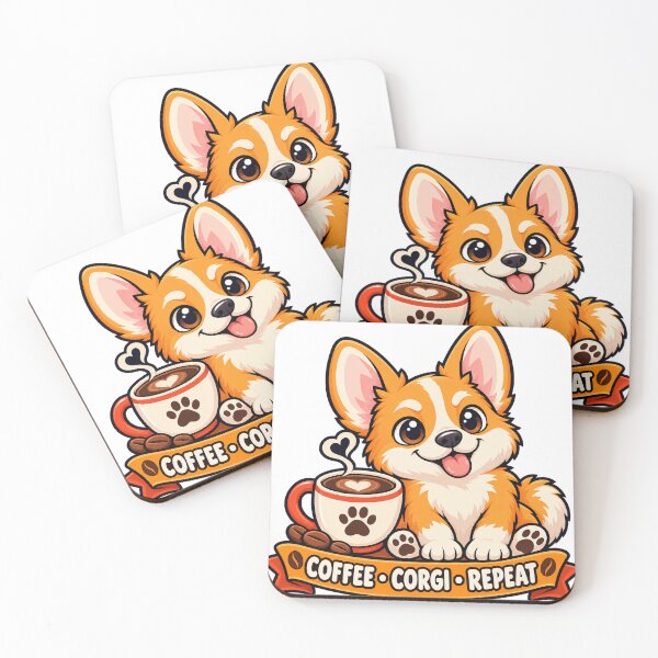 Item preview, Corgi Café – Coffee, Corgi, Repeat designed and sold by OLIVER-AGOUR.