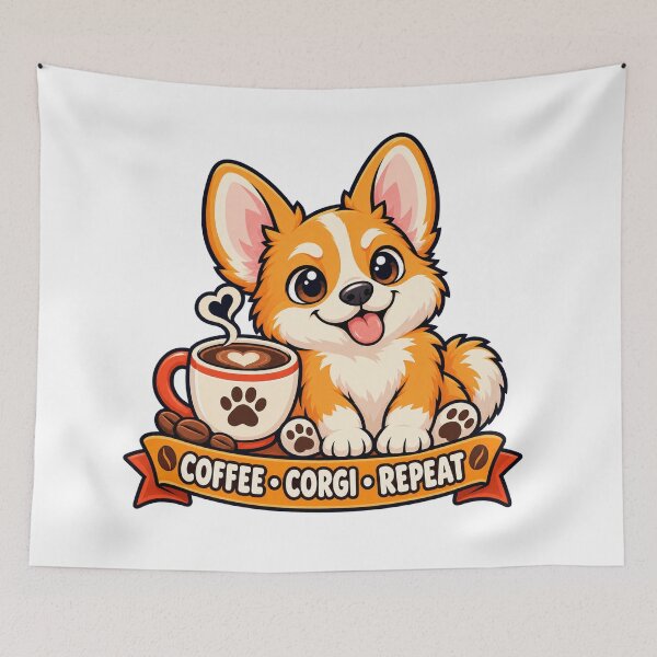 Item preview, Corgi Café – Coffee, Corgi, Repeat designed and sold by OLIVER-AGOUR.