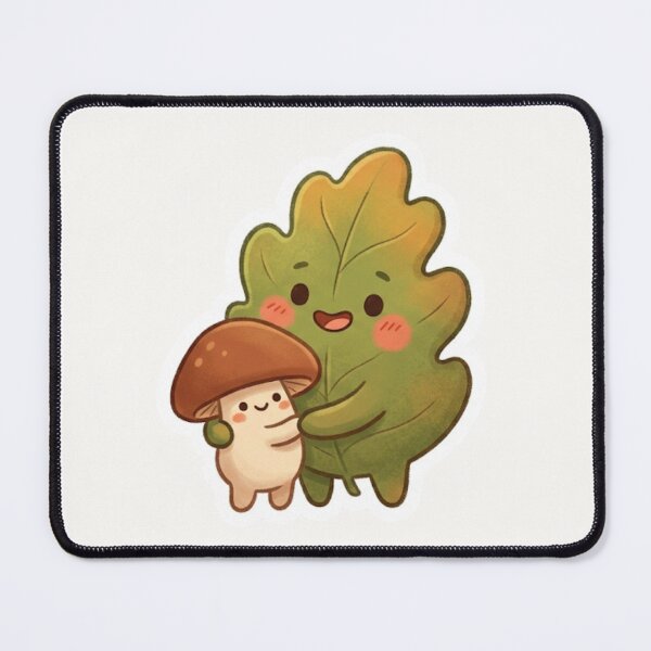 Item preview, Cute Leaf Cuddling Mushroom Autumn Sticker designed and sold by Cerys-GS.