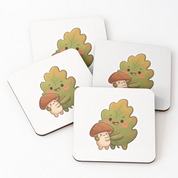 Item preview, Cute Leaf Cuddling Mushroom Autumn Sticker designed and sold by Cerys-GS.