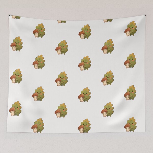 Item preview, Cute Leaf Cuddling Mushroom Autumn Sticker designed and sold by Cerys-GS.