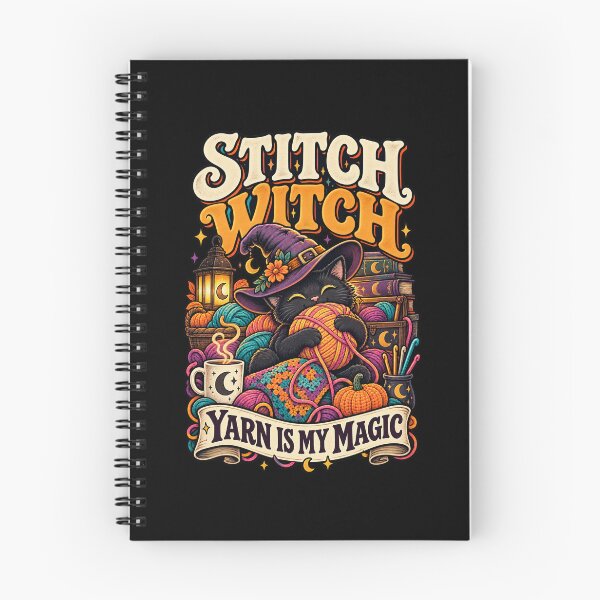 Item preview, Stitch Witch Yarn Is My Magic - Crochet Knitting Black Cat designed and sold by MOTIFOLK.