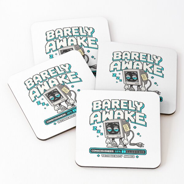 Item preview, Barely Awake – Retro Pixel Sleep Humor designed and sold by Mad Factory Designs.