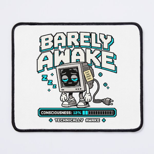Item preview, Barely Awake – Retro Pixel Sleep Humor designed and sold by Mad Factory Designs.