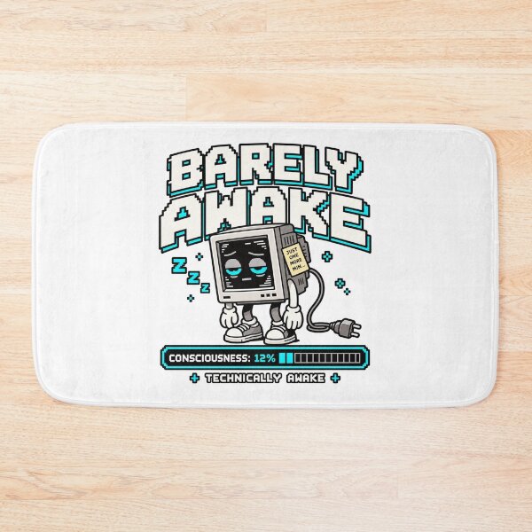 Item preview, Barely Awake – Retro Pixel Sleep Humor designed and sold by Mad Factory Designs.