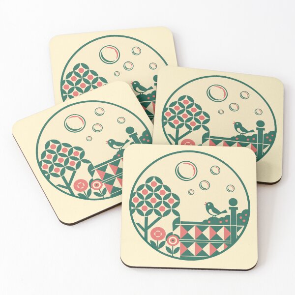Item preview, Retro Garden – Bird and Bubbles designed and sold by mellow-koko.
