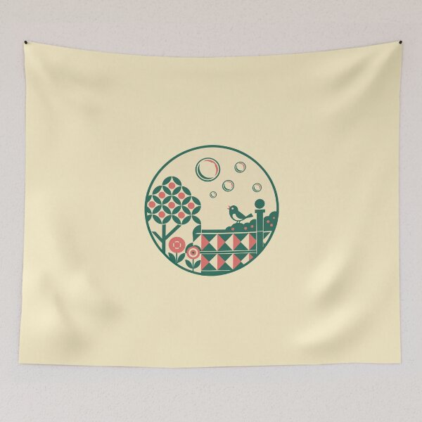 Item preview, Retro Garden – Bird and Bubbles designed and sold by mellow-koko.