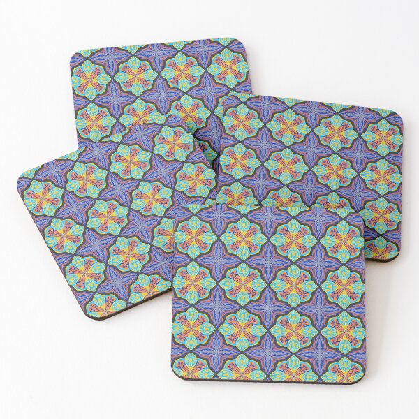 Item preview, Bright Yellow & Azure Mosaic | Mexican Talavera Tile Geometric Pattern designed and sold by Rukhscreations.