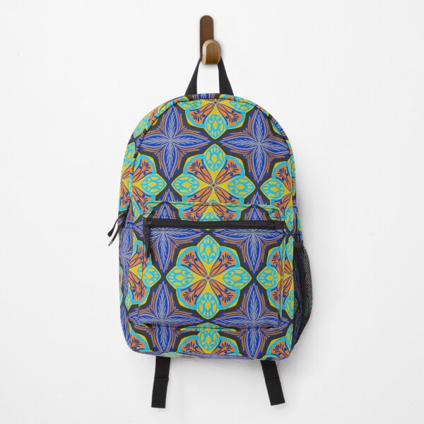 Item preview, Bright Yellow & Azure Mosaic | Mexican Talavera Tile Geometric Pattern designed and sold by Rukhscreations.