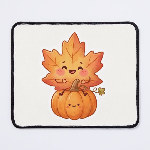 Item preview, Cute Leaf Sitting on Pumpkin Autumn Sticker designed and sold by Cerys-GS.