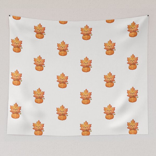 Item preview, Cute Leaf Sitting on Pumpkin Autumn Sticker designed and sold by Cerys-GS.