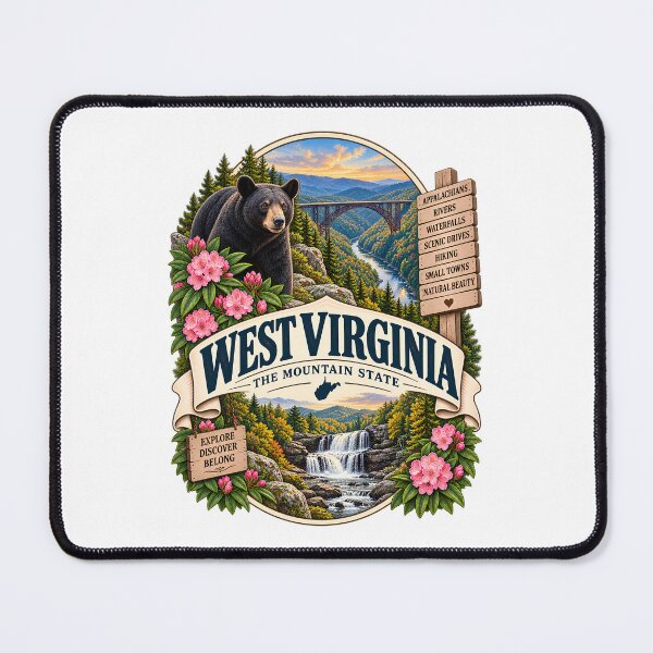 Item preview, West Virginia Vintage Travel Badge – The Mountain State designed and sold by BLUEFOX05.