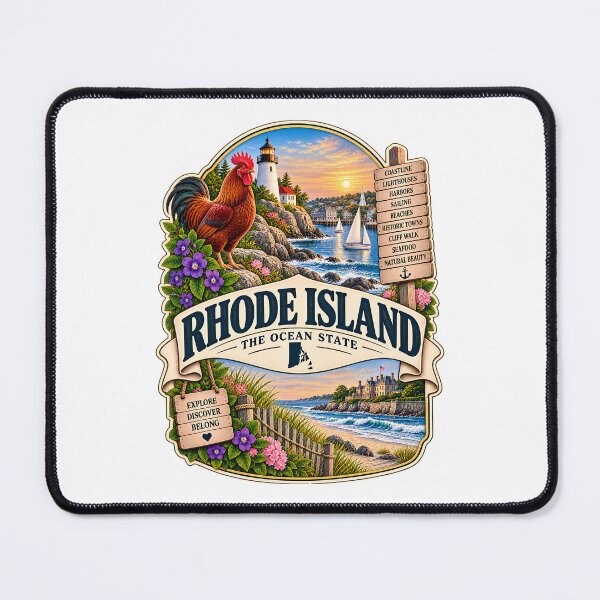Item preview, Rhode Island Vintage Travel Badge – The Ocean State designed and sold by BLUEFOX05.