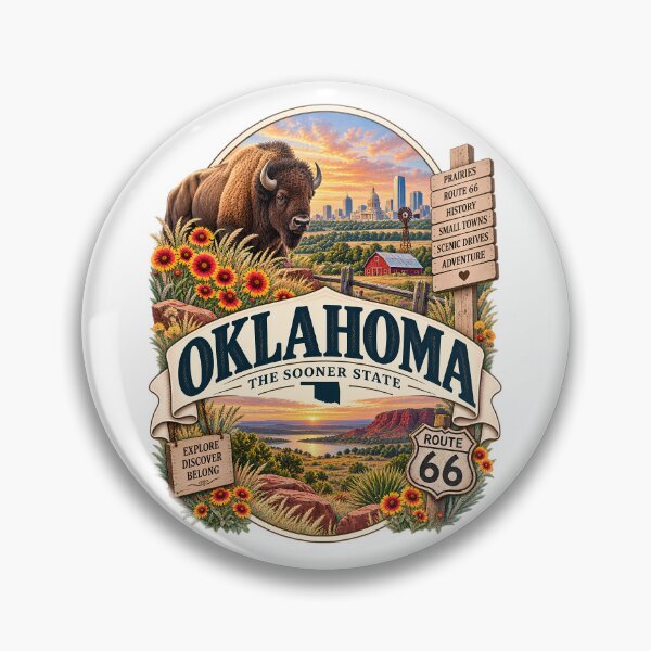 Item preview, Oklahoma Vintage Travel Badge – The Sooner State designed and sold by BLUEFOX05.
