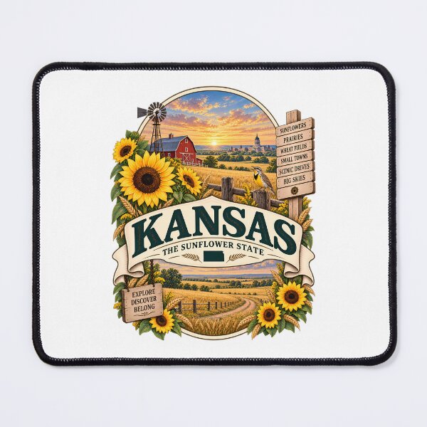 Item preview, Kansas Vintage Travel Badge – The Sunflower State designed and sold by BLUEFOX05.